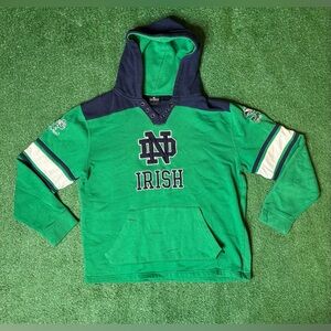 Colosseum Sports Notre Dame Fighting Irish Hockey Style Lace-Up Pullover Size L